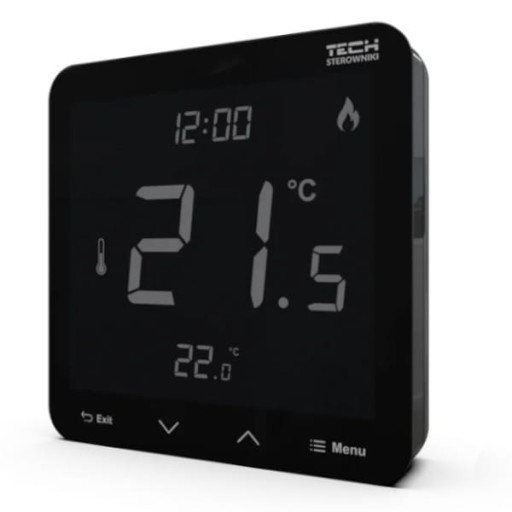 КОМНАТНЫЙ РЕГУЛЯТОР TECH R-10S PLUS, ЧЕРНЫЙ