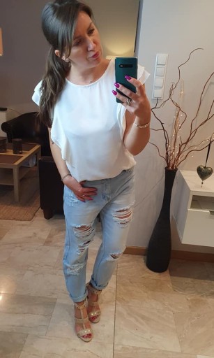Włoskie jeansy BOYFRIEND dziury BAGGY Italy 36 S