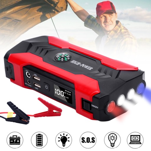 АВТОМОБИЛЬНЫЙ АВАРИЙНЫЙ СТАРТЕР POWER BANK 28000 МАЧ СО СВЕТОДИОДНОЙ ПОДСВЕТКОЙ