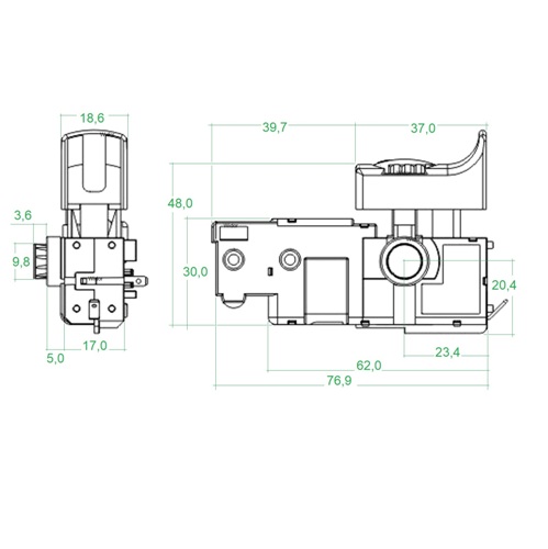 Переключатель Bosch 2607200556 GSB 13 GSB 16 GSB 18 GSB 650 GSB 1800