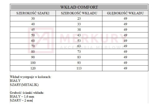 ВСТАВКА ДЛЯ СТОЛОВЫХ ПРИБОРОВ В ЯЩИК 60см БЕЛАЯ 53x49