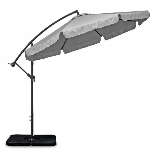 PARASOL OGRODOWY DUŻY 350CM składany PODŚWIETLENIE 24 LED REGULACJA solarny