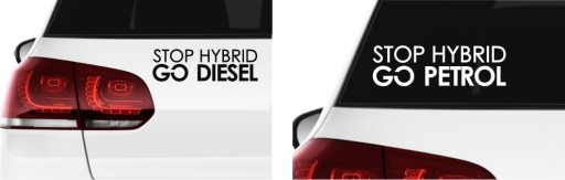 Naklejka na auto STOP HYBRID PETROL DIESEL wzory