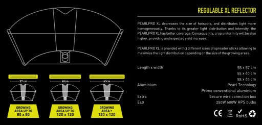 ОТРАЖАТЕЛЬ + РАСПРЕДАТЕЛЬ - WINGS PEARLPRO XL, С РОЗЕТКОЙ E40 И МОНТАЖНОЙ КОРОБКОЙ