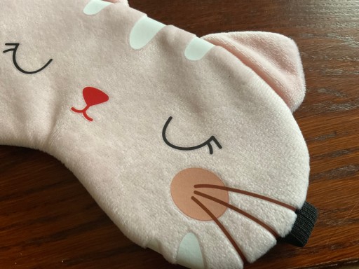 Маска для сна EYE Wrap расслабляющая на резинке Розовая кошка OLDMAN