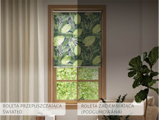 Zaciemniająca roleta ścienna Czarne Kwiaty 150x140