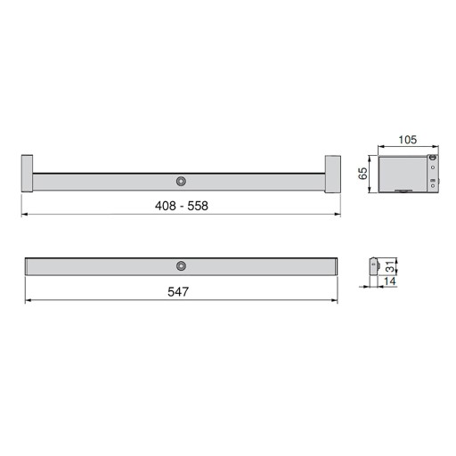 Светодиодная планка для гардероба CASTOR 558MM, датчик EMUCA MAT