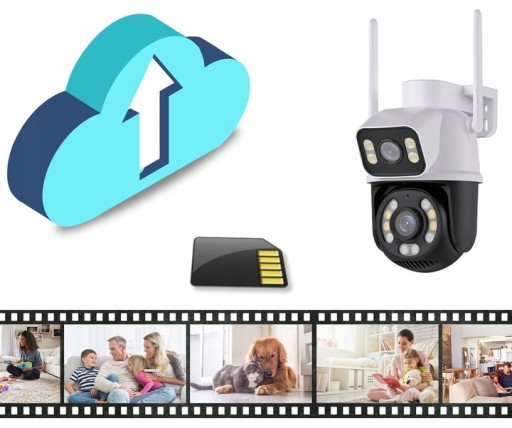 ВНЕШНЯЯ ВРАЩАЮЩАЯСЯ IP-КАМЕРА ДВОЙНАЯ УЛЬТРА-КАМЕРА 6 Мп WIFI 4xZOOM ИК две линзы