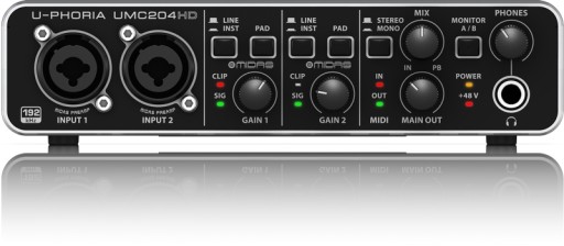 Аудиоинтерфейс Behringer UMC204HD USB MIDI 2x4