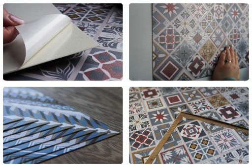 Panele winylowe samoprzylepne Geometryczne linie
