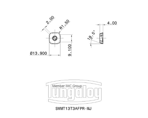 Плитка из тунгалоя SWMT13T3AFPR-MJ AH120