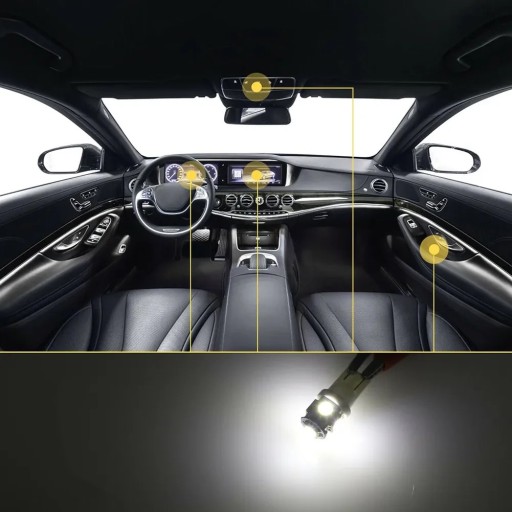 42 SZT.ŻARÓWKA LED 6500K 150LM 12V T10 SMD