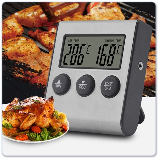 TERMOMETR TERMOSTAT MINUTNIK DO WĘDZARNI GRILL ELEKTRONICZNY SONDA MIĘSA