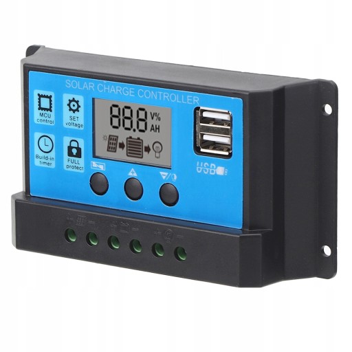 КОНТРОЛЛЕР СОЛНЕЧНОГО ЗАРЯДА ЖК-дисплей ДВОЙНОЙ ШИМ-ЭЛЕМЕНТ USB