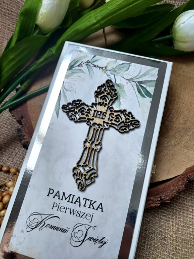 BIAŁA PAMIĄTKA Pierwszej Komunii Świętej pudełko
