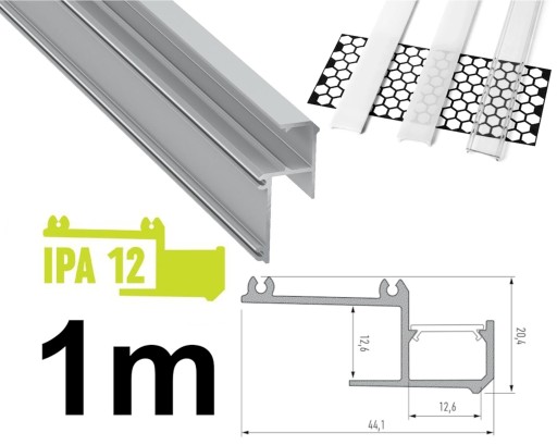КРОМОЧНЫЙ ПРОФИЛЬ ДЛЯ ГКБ С ЛАМПОЙ IPA12