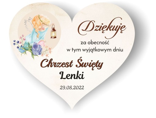 Magnes podziękowanie dla gości Chrzest Św. 10szt.