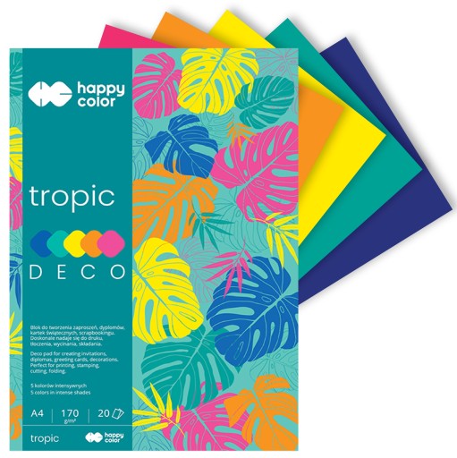 Бумага декоративная ТЕХНИЧЕСКИЙ БЛОК ДЕКО А4 HAPPY COLOR 170 г 20 тыс. ТРОПИК