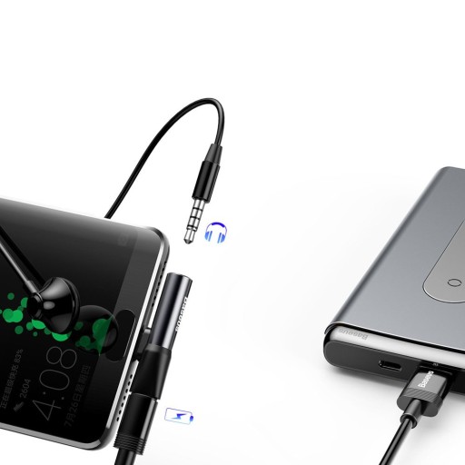 Baseus L41 — переходник с USB-C на USB-C + разъем для наушников