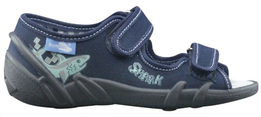 Тапочки с кожаной вставкой Ren Shoe Shark темно-синие 27