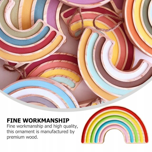 Woodsy Decor Baby Blocks Деревянные радужные украшения