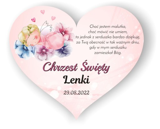 Magnes podziękowanie dla gości Chrzest Św. 10szt.