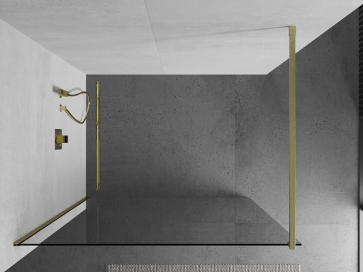 MEXEN KIOTO ŚCIANKA PRYSZNICOWA WALK-IN 60 x 200 CM ZŁOTA szkło 8 mm