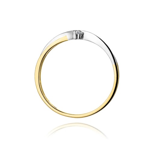 Złoty pierścionek z brylantem 0,04ct pr. 585 18