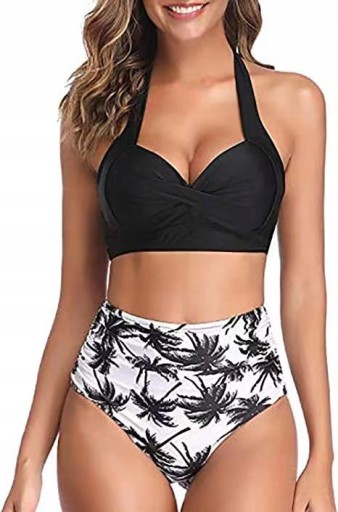 BIKINI STRÓJ KĄPIELOWY WYSOKI PUSH UP RETRO
