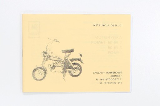 КАТАЛОГ РУКОВОДСТВО ПОЛЬЗОВАТЕЛЯ ROMET MOTOR BIKE PONY
