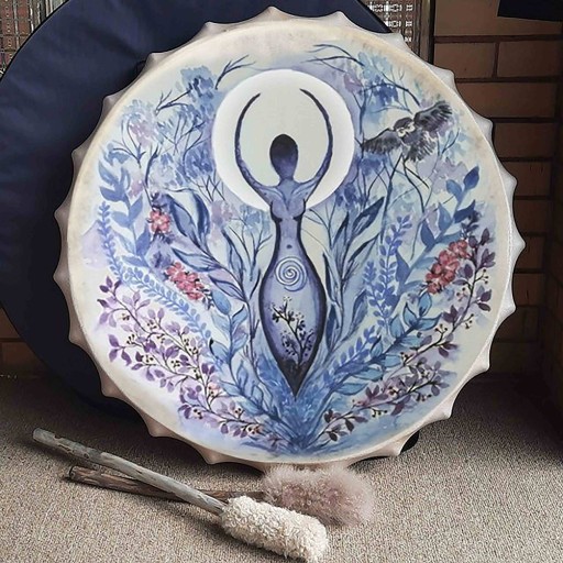 ЛУННЫЙ БАРАБАН ШАМАНСКИЙ, ЭКОЛОГИЧЕСКИЙ, 25СМ