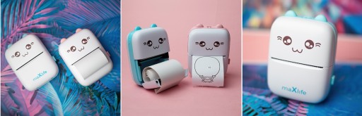 МИНИ-ТЕРМОПРИНТЕР DRUKUŚ CAT ДЛЯ ФОТО НАКЛЕЙКИ, ПОРТАТИВНЫЙ + РОЛИКИ