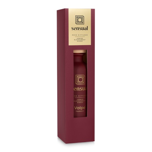 Dyfuzor zapachowy z patyczkami bordowy mat SENSUAL 80 ml 8 tyg. Valpe