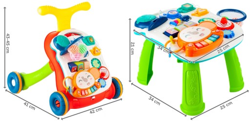 УЧЕБНЫЙ СТОЛ WALKER PUSH ИНТЕРАКТИВНАЯ ПАНЕЛЬ КОРЗИНА 5 В 1 ДЛЯ ДЕТЕЙ
