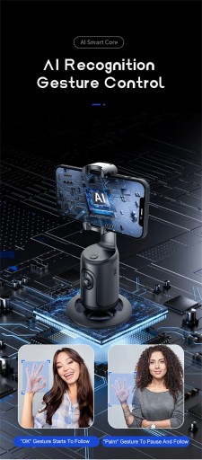 Автоматическое отслеживание, умная съемка, робот-оператор, держатель для телефона на 360 градусов, съемка с искусственным интеллектом