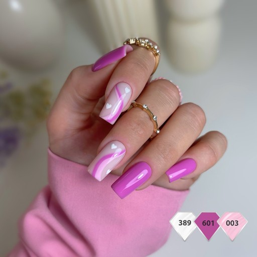 SEMILAC 601 Гибридный лак для ногтей Neon Pink Punch, 7 мл, розовый