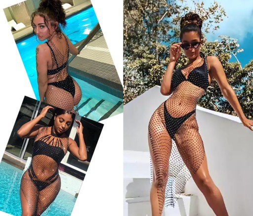 SUKIENKA NARZUTKA HALKA MINI SEXY CYRKONIE DEKOLT
