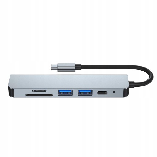 Адаптер HUB USB-A, Type-C, USB-C, HDMI, Micro SD / TF