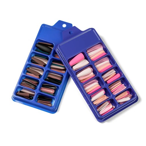 100Pcs Matte Black Press on Nails,Solid Color Press On Acrylic Nail Art