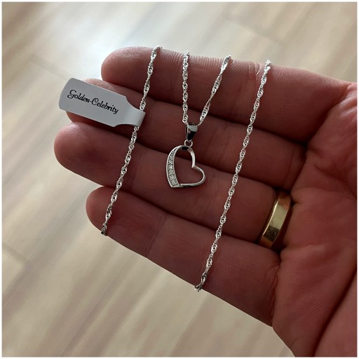 СЕРЕБРЯНАЯ ЦЕПЬ С СЕРДЦЕМ (ПР.925) ДЕВУШКЕ В ПОДАРОК ​​+ БЕСПЛАТНЫЕ ПОДАРКИ