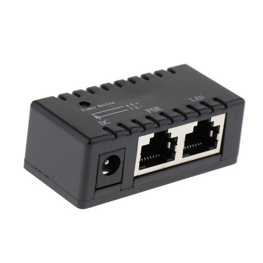 Инжекторный разветвитель POE через адаптер Ethernet, черный