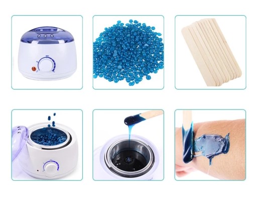 Набор из 5 капель DEPILATION WAX WAX, нагреватель твердого воска в банке.