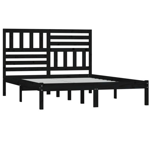 VidaXL Каркас кровати, черный, массив сосны, 12 шт.