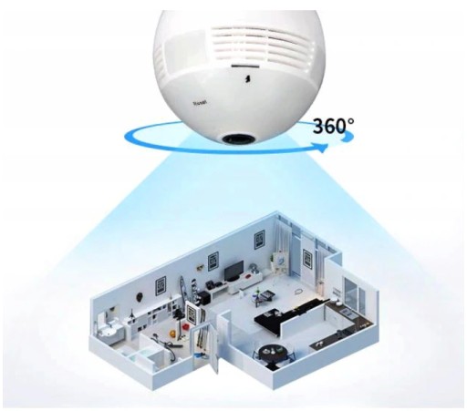 IP-камера Wi-Fi 360 для мониторинга со светодиодным звуком