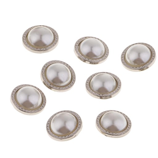 8 szt. Sztuczna perła Shank Ttons Fit do szycia Scrapbooking z białymi 8 szt. 16 mm