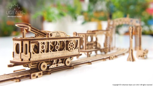 Красивый 3D деревянный пазл uGEARS Tram Line