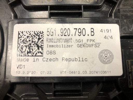 VW GOLF VII 7 TIGUAN СЧЕТЧИК ЧАСОВ ВИРТУАЛЬНАЯ КАБИНА