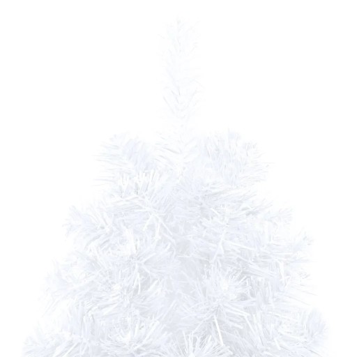 Елка с гирляндами и игрушками, половинка, белая, 150 см.