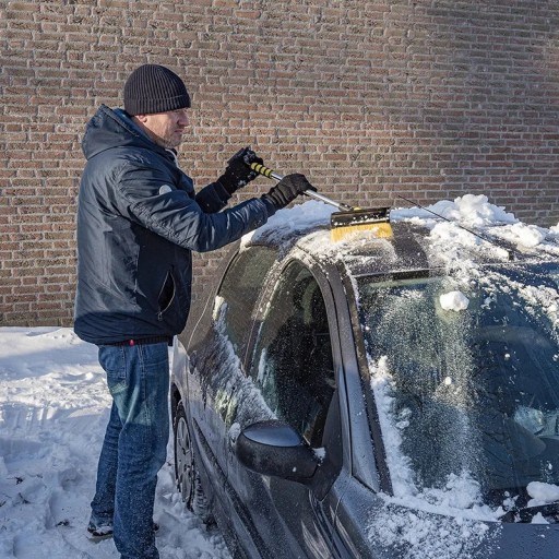 ТЕЛЕСКОПИЧЕСКИЙ СКРЕБОК ДЛЯ ОКОН С ЩЕТКОЙ ДЛЯ УДАЛЕНИЯ СНЕГА ИЗ АВТОМОБИЛЬНОЙ ЩЕТКИ