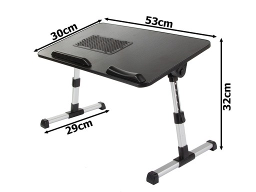 STOLIK POD LAPTOPA SKŁADANY DO ŁÓŻKA STÓŁ PODKŁADKA CHŁODZĄCA WENTYLATOR
